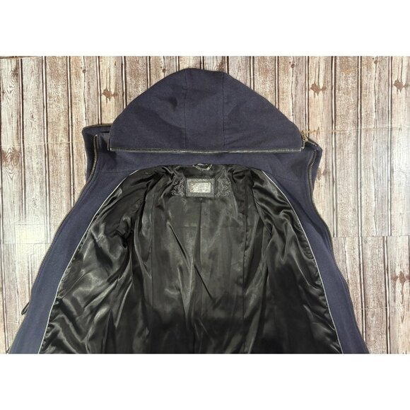Mackage Steffy Wool blend Coat with Toggle and Zip Off Hood size S Navy - Picture 6 of 11